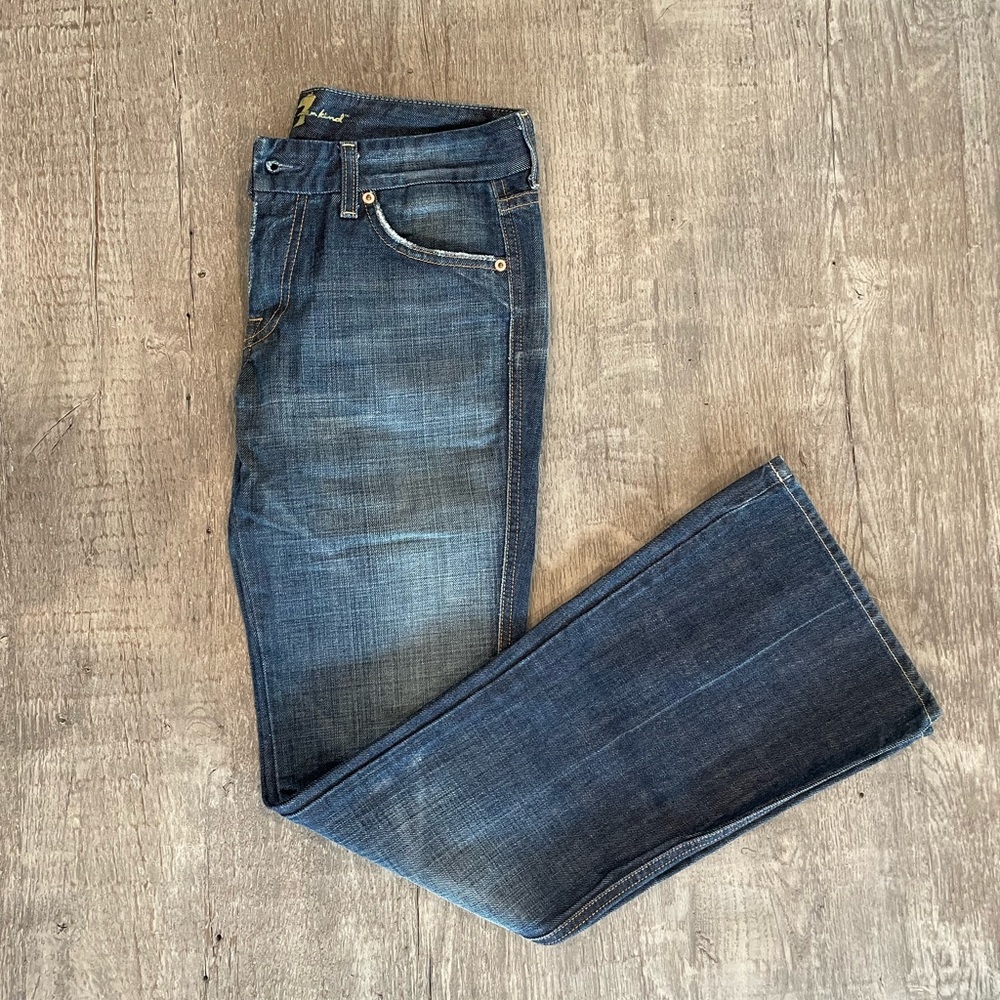 7FAM Pink “A” Pocket Flare Boot jeans sz 28